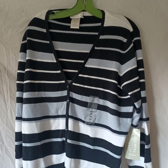 Vintage Designer Originals Women's Color Blue Pearl Cardigan with Tank Top - Picture 1 of 7